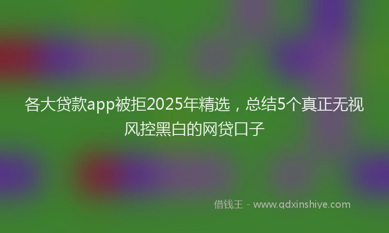 各大贷款app被拒2025年精选，总结5个真正无视风控黑白的网贷口子