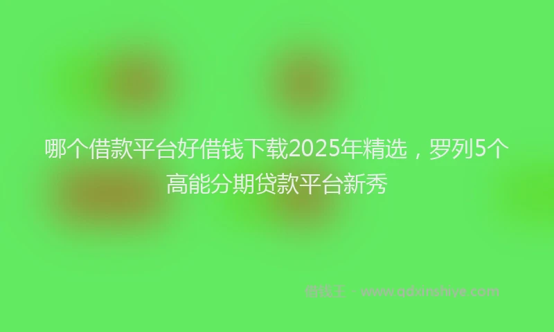 哪个借款平台好借钱下载2025年精选，罗列5个高能分期贷款平台新秀