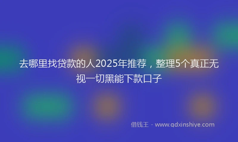 去哪里找贷款的人2025年推荐，整理5个真正无视一切黑能下款口子