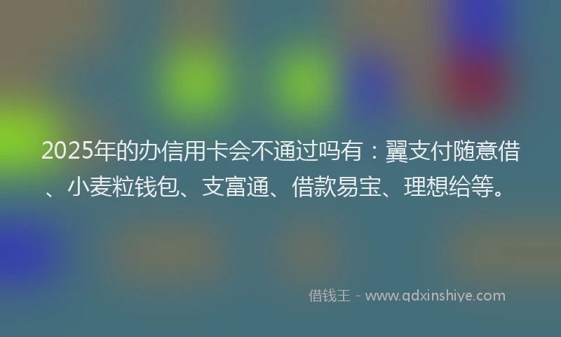 2025年的办信用卡会不通过吗有：翼支付随意借、小麦粒钱包、支富通、借款易宝、理想给等。