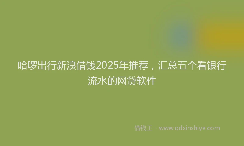 哈啰出行新浪借钱2025年推荐，汇总五个看银行流水的网贷软件