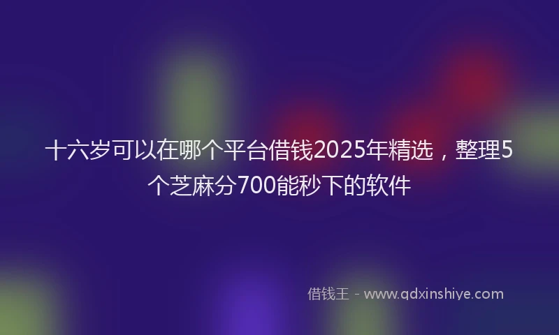 十六岁可以在哪个平台借钱2025年精选，整理5个芝麻分700能秒下的软件