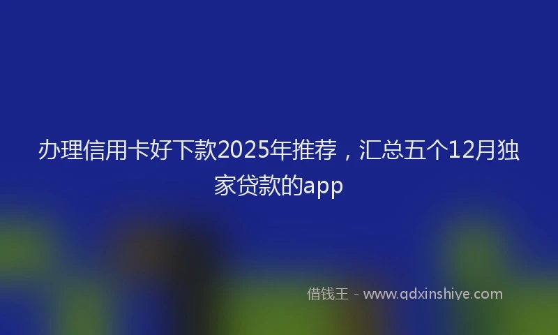 办理信用卡好下款2025年推荐，汇总五个12月独家贷款的app