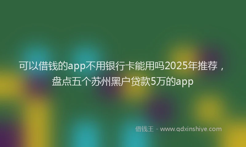 可以借钱的app不用银行卡能用吗2025年推荐，盘点五个苏州黑户贷款5万的app