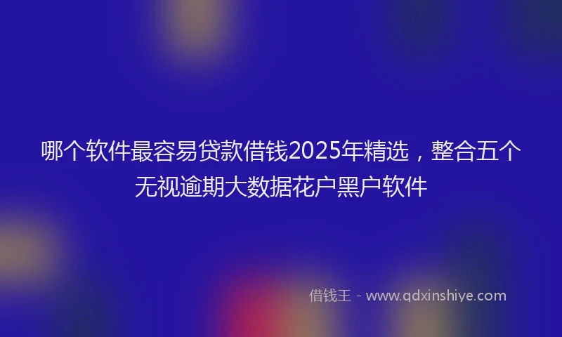 哪个软件最容易贷款借钱2025年精选，整合五个无视逾期大数据花户黑户软件