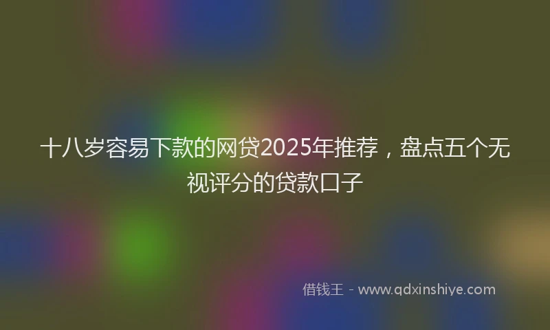 十八岁容易下款的网贷2025年推荐，盘点五个无视评分的贷款口子