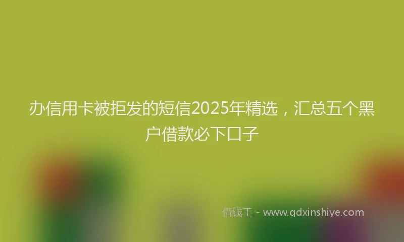 办信用卡被拒发的短信2025年精选，汇总五个黑户借款必下口子