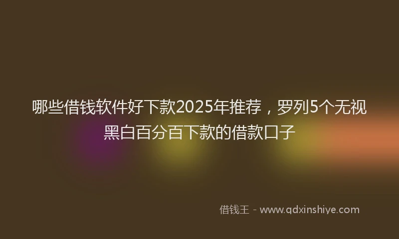 哪些借钱软件好下款2025年推荐，罗列5个无视黑白百分百下款的借款口子