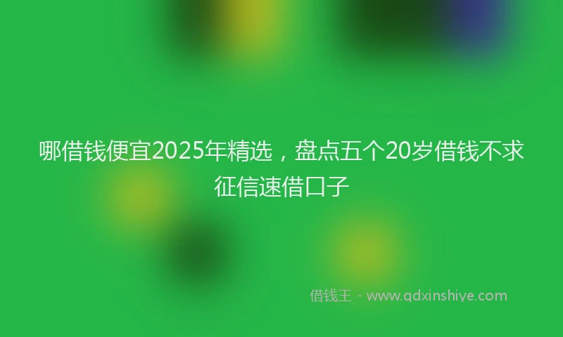 哪借钱便宜2025年精选，盘点五个20岁借钱不求征信速借口子