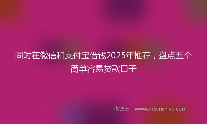 同时在微信和支付宝借钱2025年推荐，盘点五个简单容易贷款口子