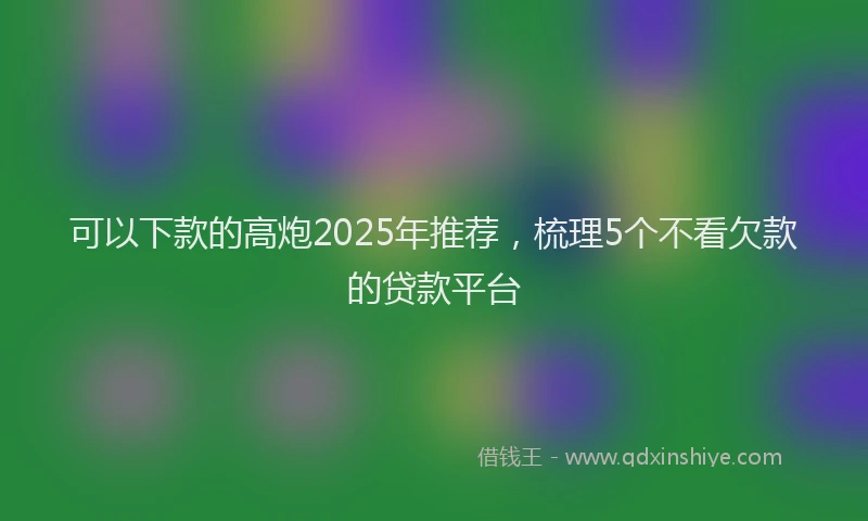 可以下款的高炮2025年推荐，梳理5个不看欠款的贷款平台