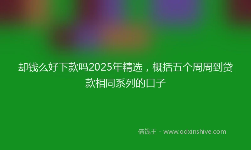 却钱么好下款吗2025年精选，概括五个周周到贷款相同系列的口子