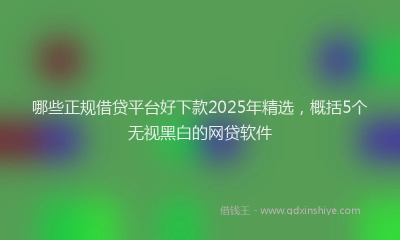 哪些正规借贷平台好下款2025年精选，概括5个无视黑白的网贷软件