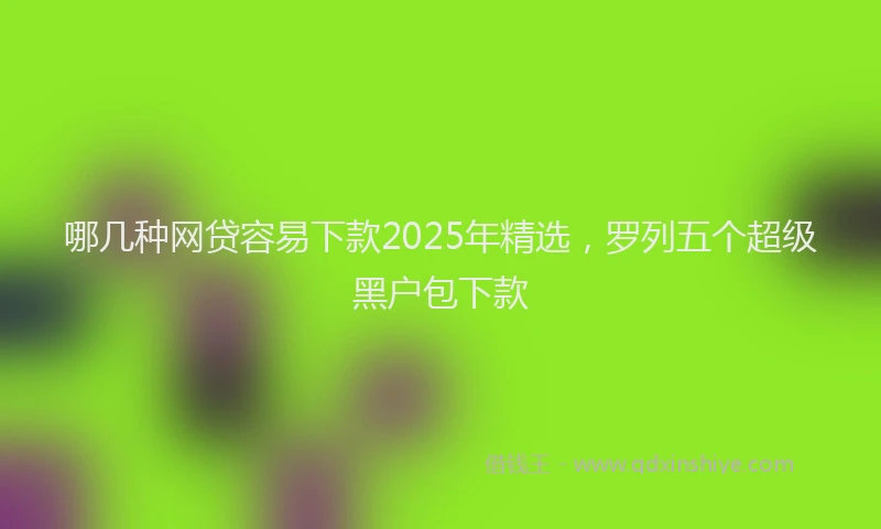 哪几种网贷容易下款2025年精选，罗列五个超级黑户包下款