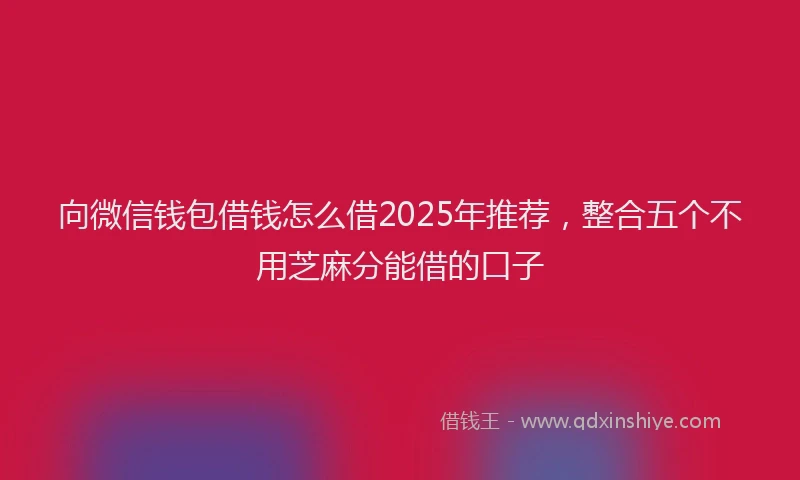 向微信钱包借钱怎么借2025年推荐，整合五个不用芝麻分能借的口子