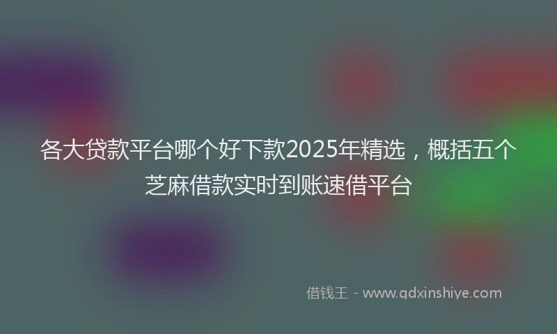 各大贷款平台哪个好下款2025年精选，概括五个芝麻借款实时到账速借平台