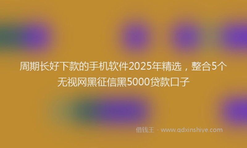 周期长好下款的手机软件2025年精选，整合5个无视网黑征信黑5000贷款口子