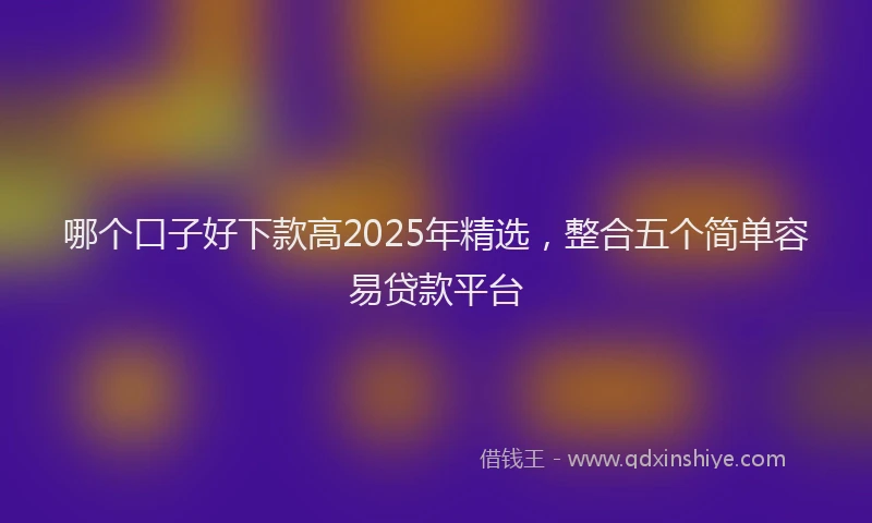 哪个口子好下款高2025年精选，整合五个简单容易贷款平台