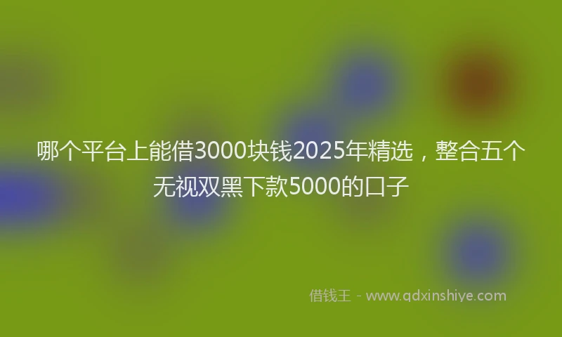 哪个平台上能借3000块钱2025年精选，整合五个无视双黑下款5000的口子