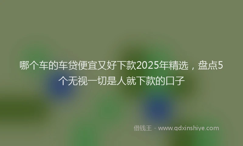 哪个车的车贷便宜又好下款2025年精选，盘点5个无视一切是人就下款的口子