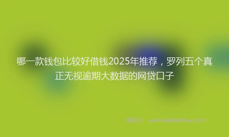 哪一款钱包比较好借钱2025年推荐，罗列五个真正无视逾期大数据的网贷口子