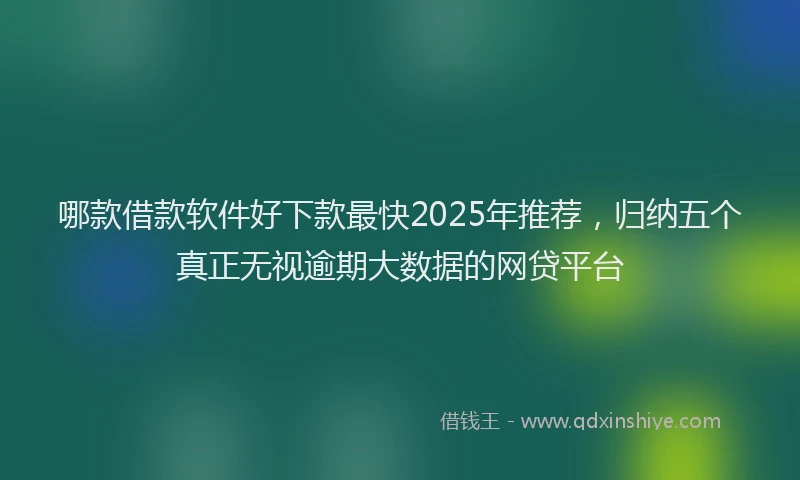 哪款借款软件好下款最快2025年推荐，归纳五个真正无视逾期大数据的网贷平台
