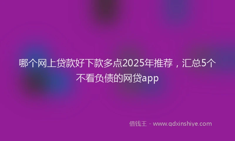 哪个网上贷款好下款多点2025年推荐，汇总5个不看负债的网贷app