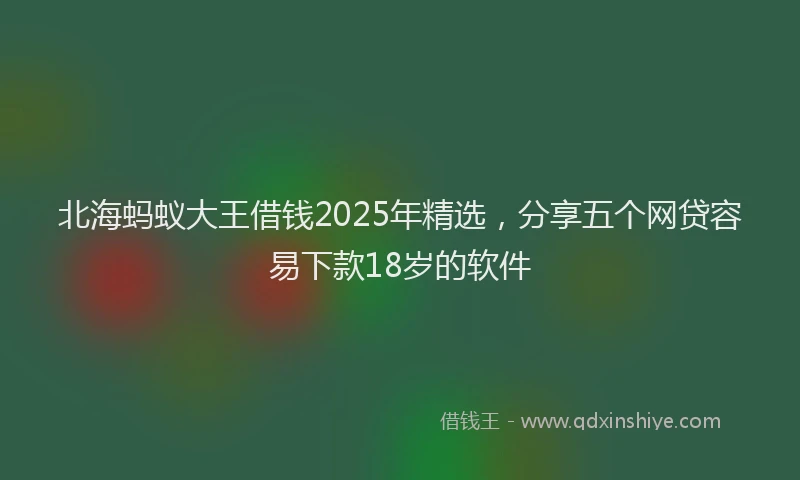 北海蚂蚁大王借钱2025年精选，分享五个网贷容易下款18岁的软件