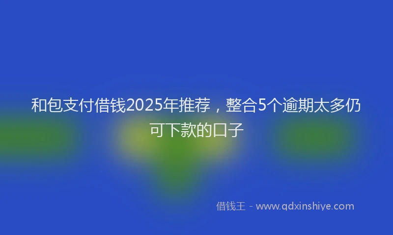 和包支付借钱2025年推荐，整合5个逾期太多仍可下款的口子
