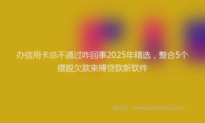 办信用卡总不通过咋回事2025年精选，整合5个摆脱欠款束缚贷款新软件