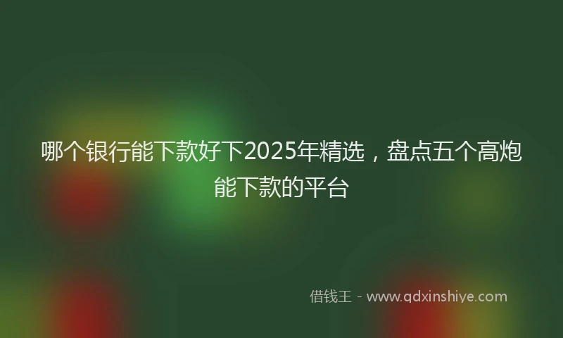哪个银行能下款好下2025年精选，盘点五个高炮能下款的平台