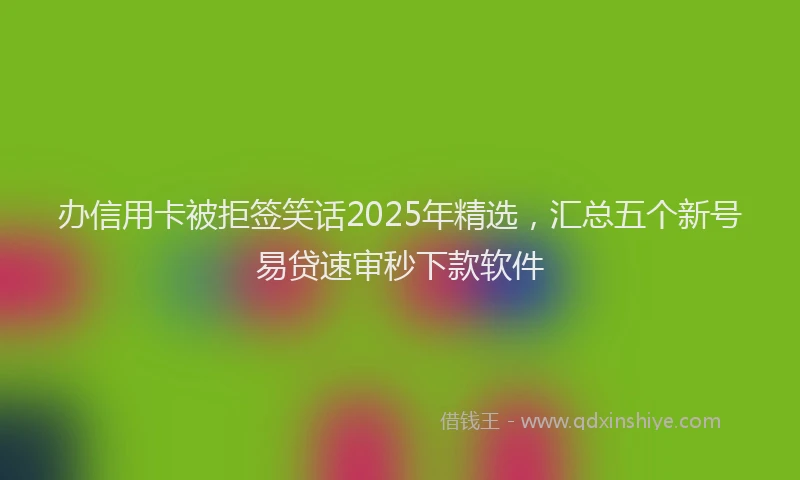 办信用卡被拒签笑话2025年精选，汇总五个新号易贷速审秒下款软件