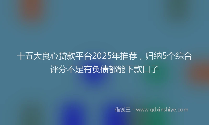 十五大良心贷款平台2025年推荐，归纳5个综合评分不足有负债都能下款口子
