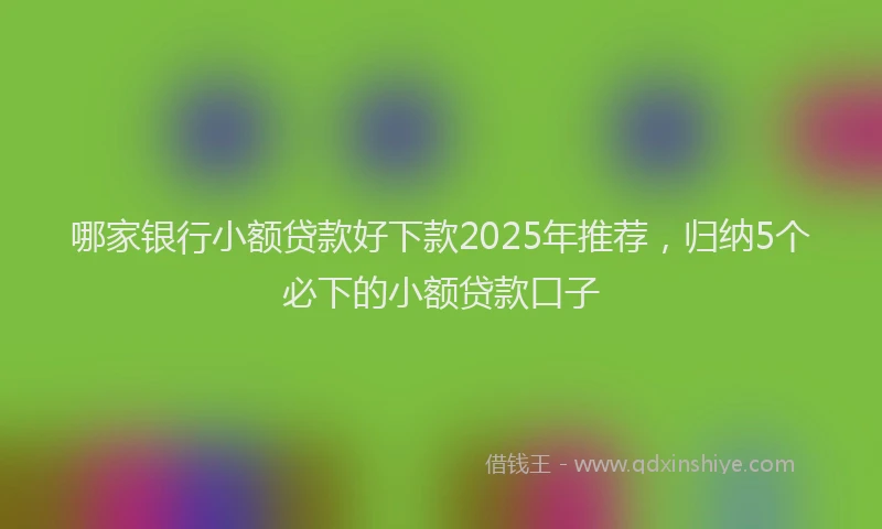 哪家银行小额贷款好下款2025年推荐，归纳5个必下的小额贷款口子