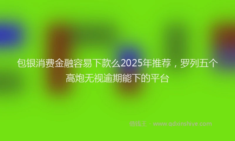 包银消费金融容易下款么2025年推荐，罗列五个高炮无视逾期能下的平台
