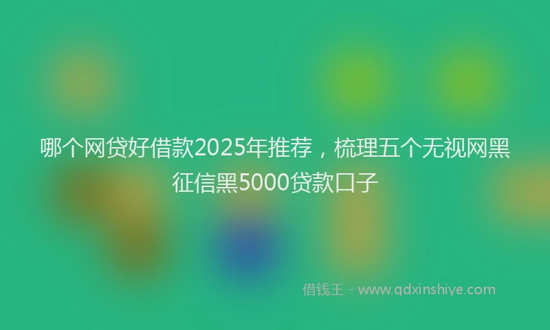 哪个网贷好借款2025年推荐，梳理五个无视网黑征信黑5000贷款口子