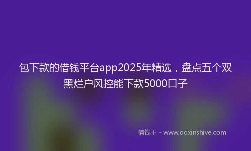 包下款的借钱平台app2025年精选，盘点五个双黑烂户风控能下款5000口子