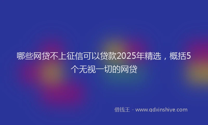 哪些网贷不上征信可以贷款2025年精选，概括5个无视一切的网贷