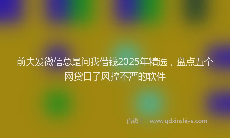 前夫发微信总是问我借钱2025年精选，盘点五个网贷口子风控不严的软件