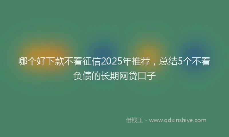 哪个好下款不看征信2025年推荐，总结5个不看负债的长期网贷口子