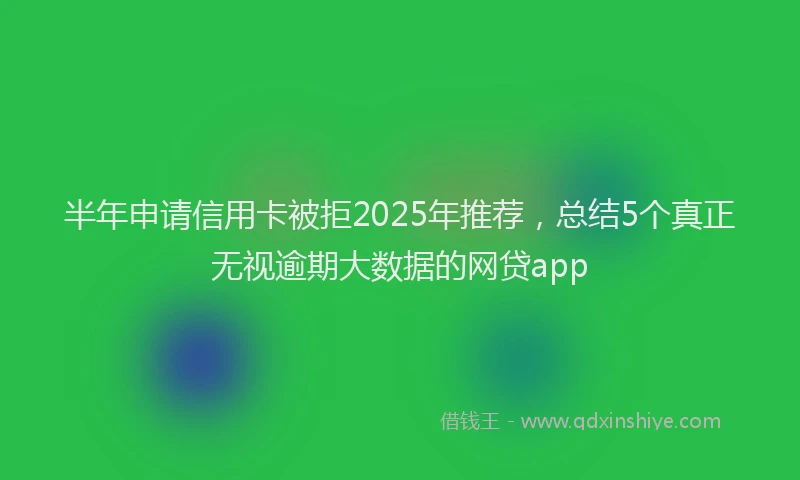 半年申请信用卡被拒2025年推荐，总结5个真正无视逾期大数据的网贷app