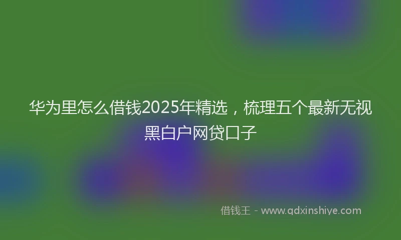 华为里怎么借钱2025年精选，梳理五个最新无视黑白户网贷口子