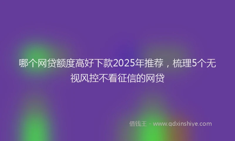 哪个网贷额度高好下款2025年推荐，梳理5个无视风控不看征信的网贷