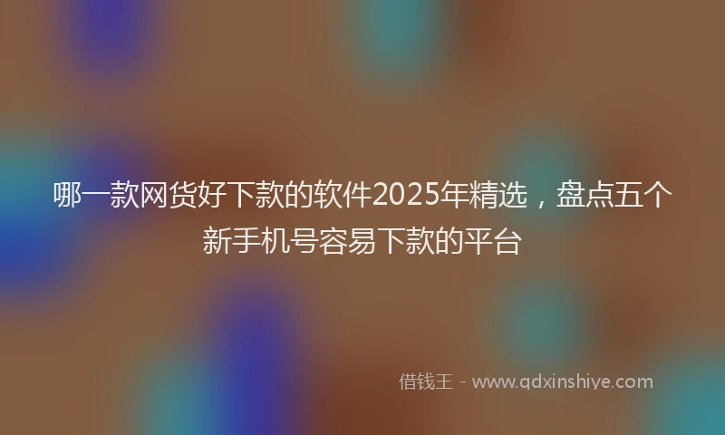哪一款网货好下款的软件2025年精选，盘点五个新手机号容易下款的平台