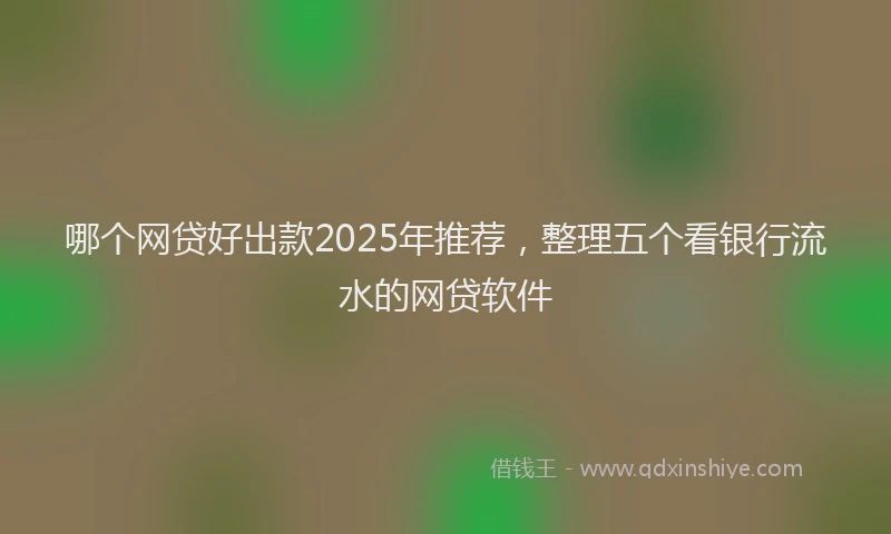 哪个网贷好出款2025年推荐，整理五个看银行流水的网贷软件