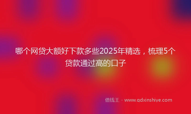 哪个网贷大额好下款多些2025年精选，梳理5个贷款通过高的口子