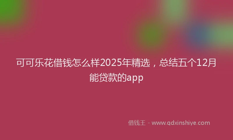 可可乐花借钱怎么样2025年精选，总结五个12月能贷款的app
