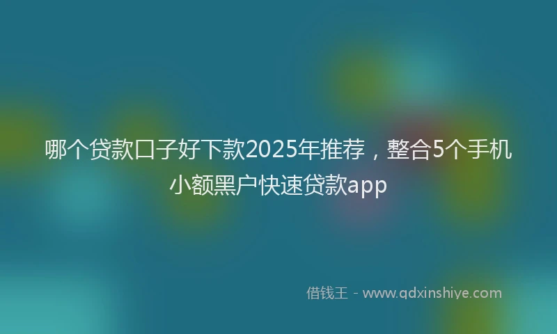 哪个贷款口子好下款2025年推荐，整合5个手机小额黑户快速贷款app