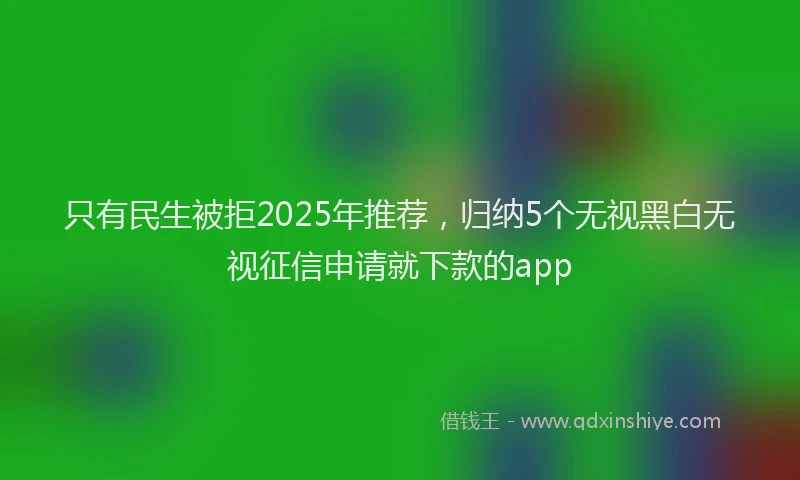 只有民生被拒2025年推荐，归纳5个无视黑白无视征信申请就下款的app