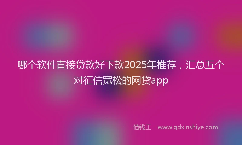哪个软件直接贷款好下款2025年推荐，汇总五个对征信宽松的网贷app